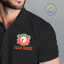 Load image into Gallery viewer, Tropical Black Golf Ball Polo Golf Shirts For Men Custom Splatter Golf Team Attire For Golfers NYN3153