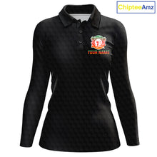 Load image into Gallery viewer, Tropical Black Golf Ball Polo Golf Shirts For Women Custom Splatter Golf Team Attire For Golfers NYN3153
