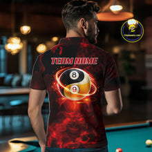 Load image into Gallery viewer, Red Flames Skull Yin &amp; Yang Pool Billiard Shirt For Men Custom 8 Ball &amp; 9 Ball Billiard Team Attire NYN2744