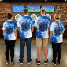 Load image into Gallery viewer, Personalised Blue And White Smokes Men Dart Shirts Custom Thunder Darts Team Shirt For Players NYN3365