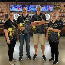 Load image into Gallery viewer, Bull &amp; Dartboard Custom Grunge Women Darts 1/4-Zip Shirt Yellow Darts Team Jersey NYN2352