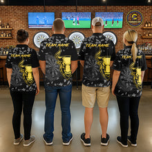 Load image into Gallery viewer, Bull &amp; Dartboard Custom Grunge Women Darts 1/4-Zip Shirt Yellow Darts Team Jersey NYN2352