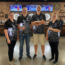Load image into Gallery viewer, Bull &amp; Dartboard Custom Grunge Women Darts 1/4-Zip Shirt Holographic Darts Team Jersey NYN2353