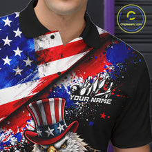 Load image into Gallery viewer, Custom American Flag Splatter Eagle Bowling Team Shirts For Men Patriotic Outfits Bowling Jersey NYN2779