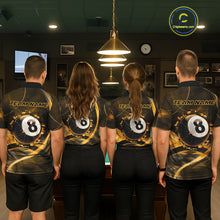 Load image into Gallery viewer, Smoke Cracked Billiard 8 Ball Pool Shirt For Women Custom Billiard Polo &amp; 1/4 Zip Team Attire | Yellow NYN3421