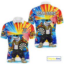 Load image into Gallery viewer, Funny Rich Cool Shark Hold Dartboard Men Darts Polo Shirt Custom Pop Art Dart League Shirt NYN2646