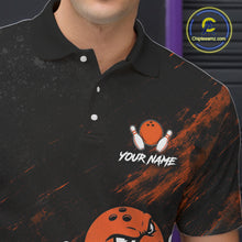 Load image into Gallery viewer, Male bowler wearing Funny Angry Bowling Ball bowling jersey during league competition and bowling event