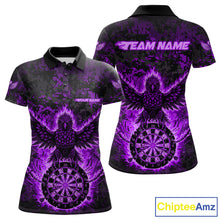 Load image into Gallery viewer, Custom Red Flames Eagle Digital Camo Darts Polo Shirt For Women Cracked Dart Jerseys NYN1959