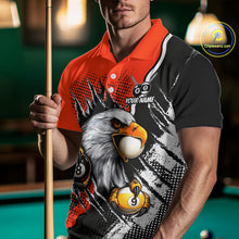 Load image into Gallery viewer, Black And Orange Claws 8 Ball &amp; 9 Ball Mens Polo Shirts Custom Eagle Billiard Team Apparel NYN3296