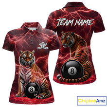Load image into Gallery viewer, Thunder Red Funny Tiger 8 Ball Billiard Pool Shirt For Women Custom Billiard Team Attire NYN3141