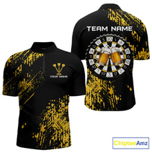 Load image into Gallery viewer, Personalized Funny Beer Cheer And Play Darts Polo &amp; 1/4-Zip Shirt For Men Beers Dart Team Jerseys NYN2946