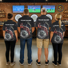 Load image into Gallery viewer, Custom American Flag Tornado White Thunder Darts Men Polo &amp; 1/4-Zip Shirts Dart Team Jerseys NYN2807
