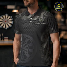 Load image into Gallery viewer, Personalized Black Dartboard Camouflage Darts Polo &amp; 1/4-Zip Shirts For Men Dart Team Jerseys NYN2816