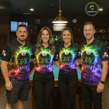 Load image into Gallery viewer, Fire Flame Skull Pool 8 Ball &amp; 9 Ball Billiard Shirt For Men Custom Billiard Team Attire|Colorful NYN2665
