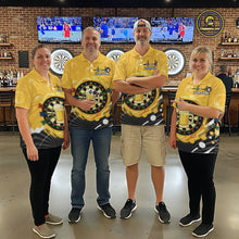 Load image into Gallery viewer, Personalized Play Darts And Cheer Beers Men Darts Quarter-Zip Shirts Funny Dart League Jerseys NYN2184
