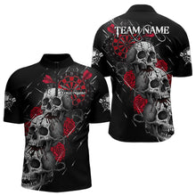 Load image into Gallery viewer, Custom Red Roses Blood Dripping Skull Dartboard Men Darts Quarter-Zip Shirt  Dart Jerseys NYN1927