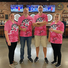Load image into Gallery viewer, Custom Pink Flamingo Camouflage Dartboard Men Darts Polo League Shirts Funny Dart Jerseys NYN2206
