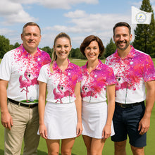 Load image into Gallery viewer, Funny Mens Golf Polo Shirt Custom Winner Flamingo Pink Splatter Golf Clothing Shirts, Golf Gifts NYN2875