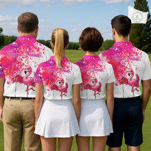 Load image into Gallery viewer, Funny Mens Golf Polo Shirt Custom Winner Flamingo Pink Splatter Golf Clothing Shirts, Golf Gifts NYN2875