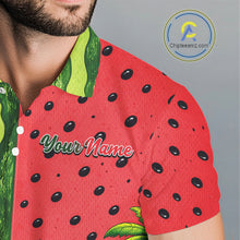 Load image into Gallery viewer, Flamingo Watermelon Polo Shirt Mens Golf Polo Shirts Custom Tropical Pattern Flamingo Golf Shirts NYN2878