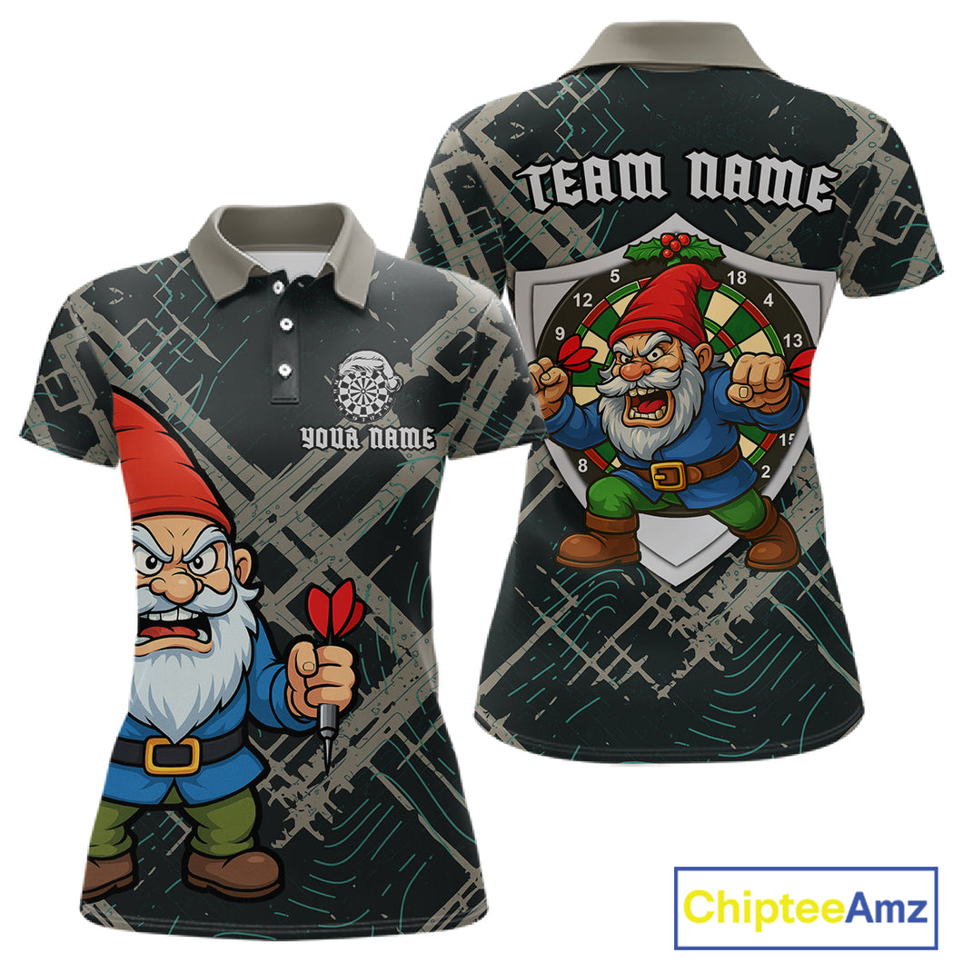 Custom Santa Claus Dartboard Funny Christmas Dart Team Women Polo Shirt Xmas Dart Gifts NYN1537
