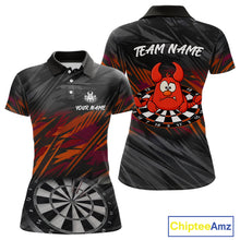 Load image into Gallery viewer, Custom Black Orange Funny Lobster Grunge Dart Women Polo Shirt Dart Team Jerseys NYN1541