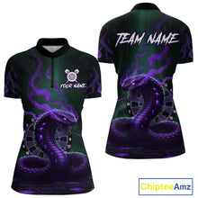 Load image into Gallery viewer, Custom Purple Smokes Funny Cobra Dartboard Women Darts Quarter-Zip Shirt, Outfits Dart Jerseys NYN1814