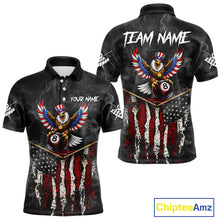 Load image into Gallery viewer, Smoke Grunge US Flag Eagle 8 Ball Cue Billiard Pool Shirt For Men Custom Patriotic Billiard Appeal NYN2763