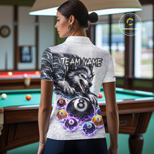 Load image into Gallery viewer, Funny Black-White Wolf Thunder Pool Ball Billiard Shirt For Women Custom Ball 8 Billiard Attire NYN2614