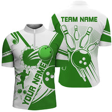 Load image into Gallery viewer, Personalized Bowling Shirt for Men Bowling Team League 1/4 Zip Shirt for Men QZT408