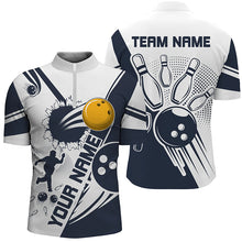 Load image into Gallery viewer, Personalized Bowling Shirt for Men Bowling Team League 1/4 Zip Shirt for Men QZT408