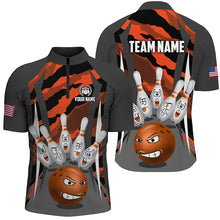 Load image into Gallery viewer, Custom Camo Bowling Shirt Men Bowling Team Jersey 1/4 Zip Muticolor QZT457