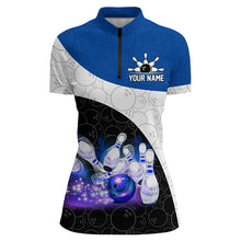 Load image into Gallery viewer, Personalized Bowling Shirt Custom Bowling Team League Bowling Jersey Women Quarter-Zip Shirt QZT260