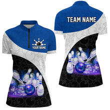Load image into Gallery viewer, Personalized Bowling Shirt Custom Bowling Team League Bowling Jersey Women Quarter-Zip Shirt QZT260