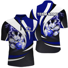 Load image into Gallery viewer, Personalized Bowling Shirt for Men Quarter Zip Camo Thunder Bowling Team League QZT429
