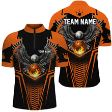 Load image into Gallery viewer, Custom Eagle Bowling Shirts 1/4 Zip Bowling Team League for Men QZT434