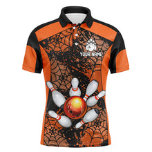 Load image into Gallery viewer, Orange Bowling Shirt for Men Spider Bowling Shirt Customized Polo Shirt Unisex QZT288