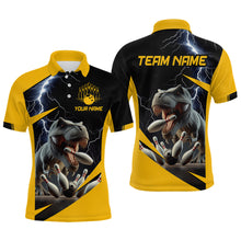 Load image into Gallery viewer, Yellow &amp; Black Thunder Bowling Shirts Custom Bowling Polo Jersey for Men Women QZT669