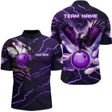 Load image into Gallery viewer, Personalized Men Eagle Bowling Shirts 1/4 Zip Bowling Team League QZT437