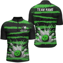 Load image into Gallery viewer, Men Camo Bowling Shirts 1/4 Zip Custom Bowling Team Jersey League Multicolor QZT472