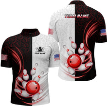 Load image into Gallery viewer, Custom Bowling Shirts for Men Camo Bowling Jersey 1/4 Zip Bowling Team League QZT449
