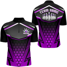 Load image into Gallery viewer, Personalized Bowling Shirt Bowling Team League Men Bowling Jersey 1/4-Zip Shirt Unisex QZT265
