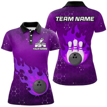 Load image into Gallery viewer, Flame Bowling Shirt for Women Custom Bowling Polo Jersey Bowling Team Shirt Bowlers Jersey QZT235