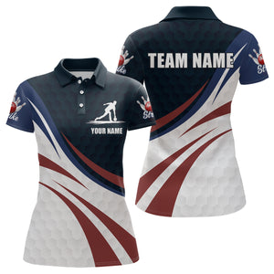 Personalized Red Blue & White Bowling Shirt Patriotic Polo Bowling Jersey for Men & Women QZT677