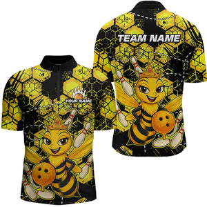 Custom Funny Bee Bowling Shirts for Men 3D Bowling League Jersey Polo & Quarter-Zip QZT743