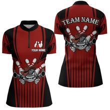 Load image into Gallery viewer, Custom Bowling Shirt for Women Bowling Jersey Bowling Team League Quarter-Zip Shirt QZT44