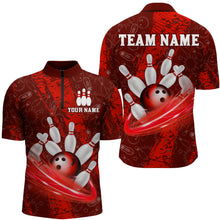 Load image into Gallery viewer, Custom Men 3D Bowling Shirts Bowling Team Jersey 1/4 Zip Bowlers Gifts Multicolor QZT473