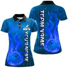 Load image into Gallery viewer, Custom Flame Bowling Shirts Bowling Jersey for Women Polo Bowling Uniform QZT447