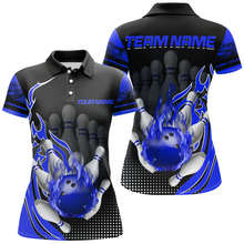 Load image into Gallery viewer, Personalized Flame Bowling Shirts Women Bowling Team League Polo Bowling QZT410