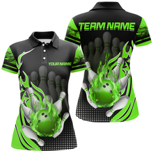 Load image into Gallery viewer, Personalized Flame Bowling Shirts Women Bowling Team League Polo Bowling QZT410